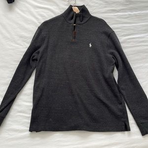 Polo Sweater quarter zip up size large in grey